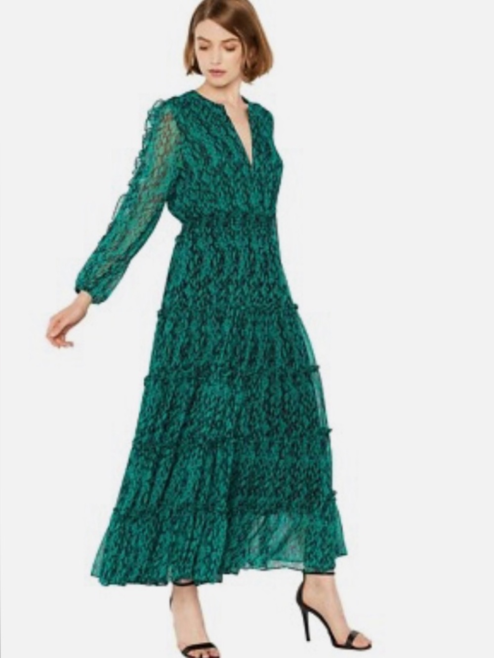 MISA Los Angeles Hadeya Dress in Emerald/Black Size XS NEW With Tags